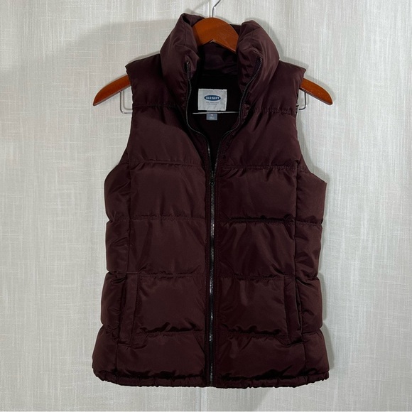 Old Navy Brown Fleece Lined Puffer Vest Size XS - Picture 1 of 11